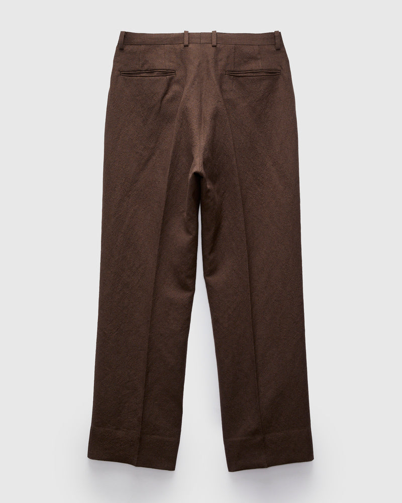 Wool Hemp Neutral Trousers in Brown