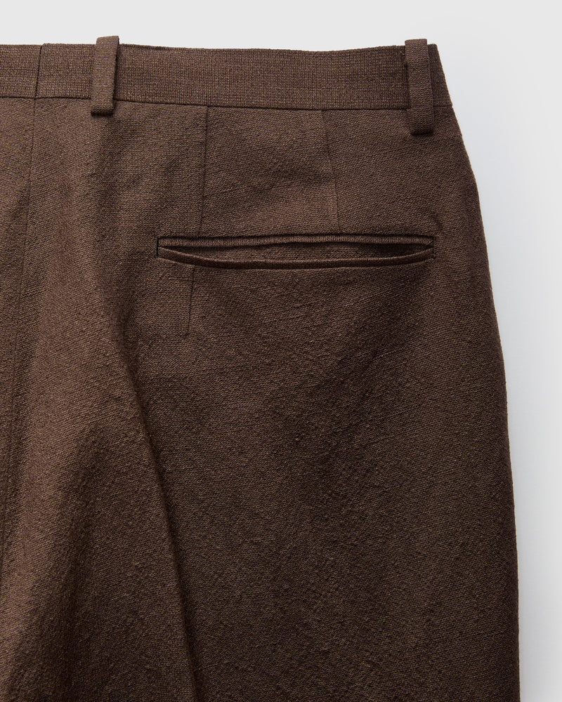 Wool Hemp Neutral Trousers in Brown