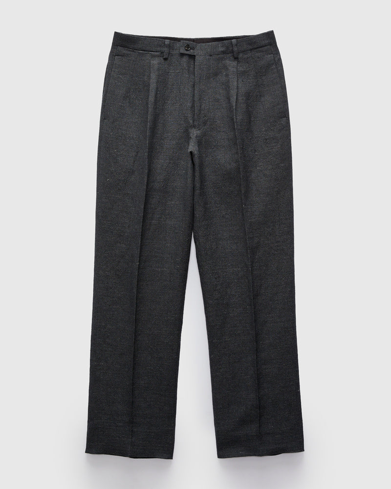 Wool Hemp Neutral Trousers in Top Charcoal