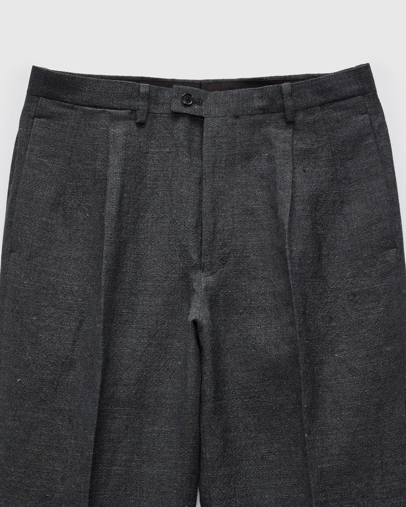 Wool Hemp Neutral Trousers in Top Charcoal