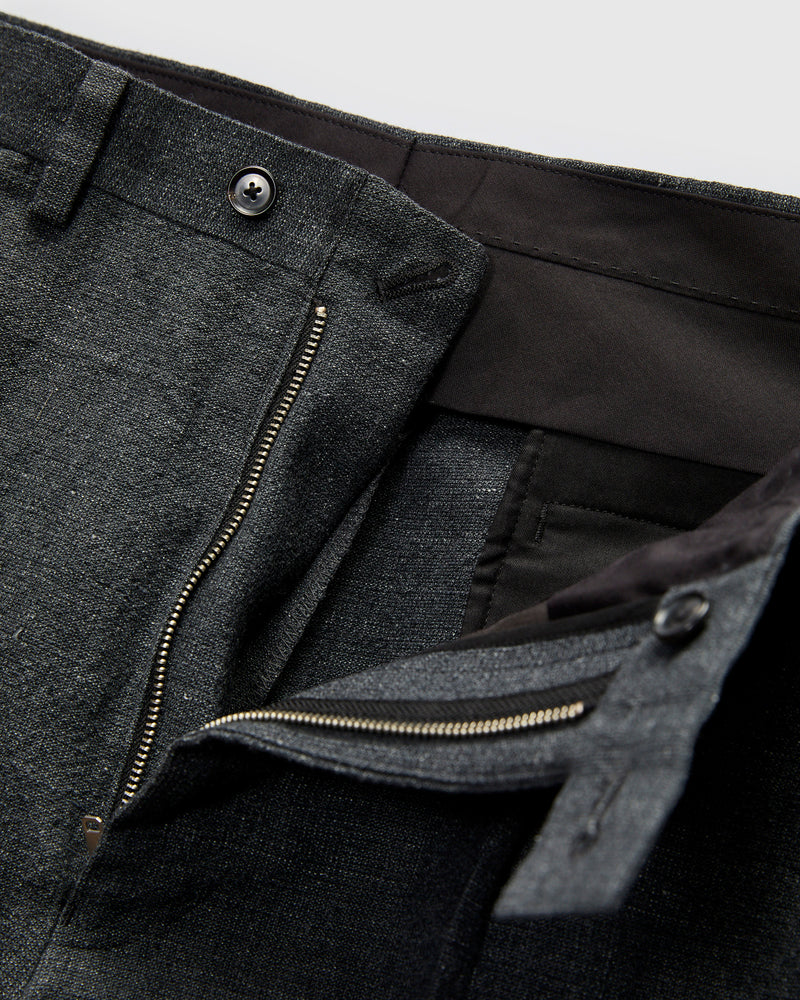 Wool Hemp Neutral Trousers in Top Charcoal