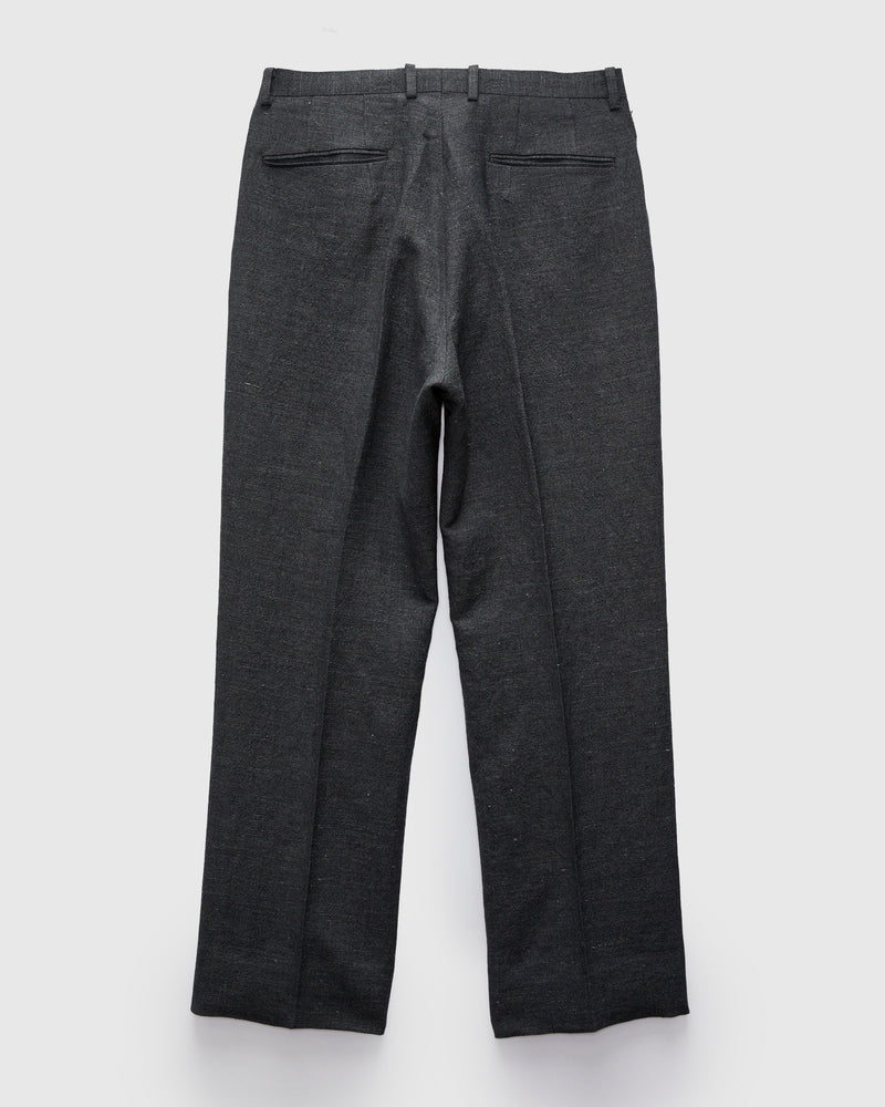 Wool Hemp Neutral Trousers in Top Charcoal