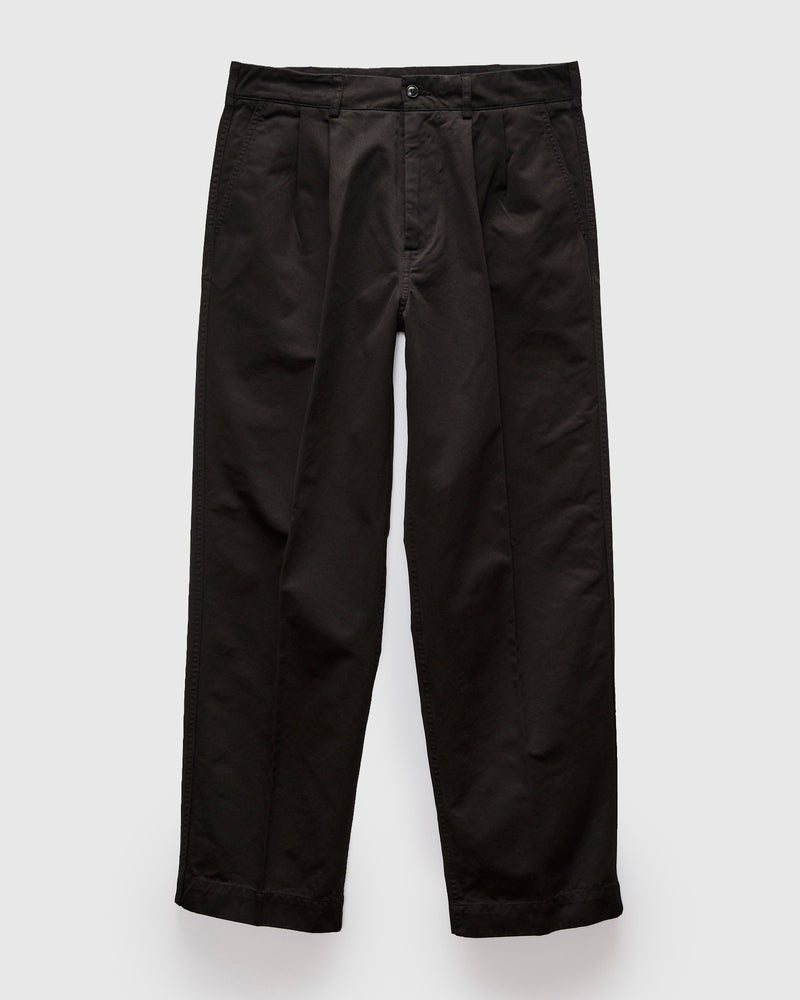Canal Pleated TwillForm Pant in Black