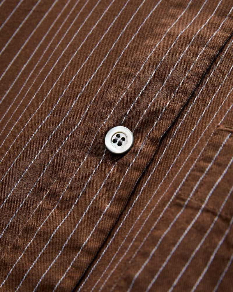 Jones Cotton Merino Twill Shirt in Brown Sky