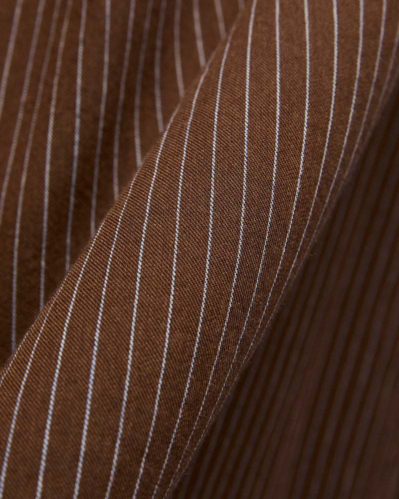 Jones Cotton Merino Twill Shirt in Brown Sky