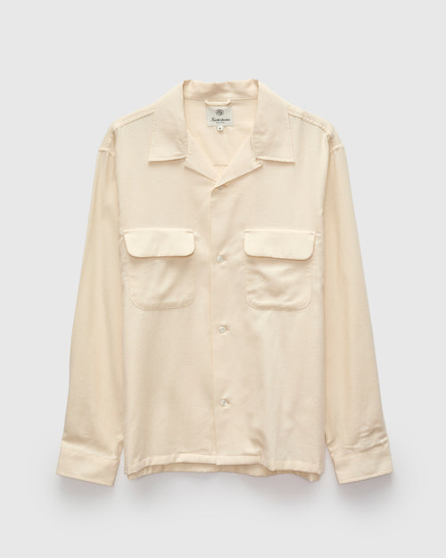 Penny Cotton Merino Flannel Shirt in Bone