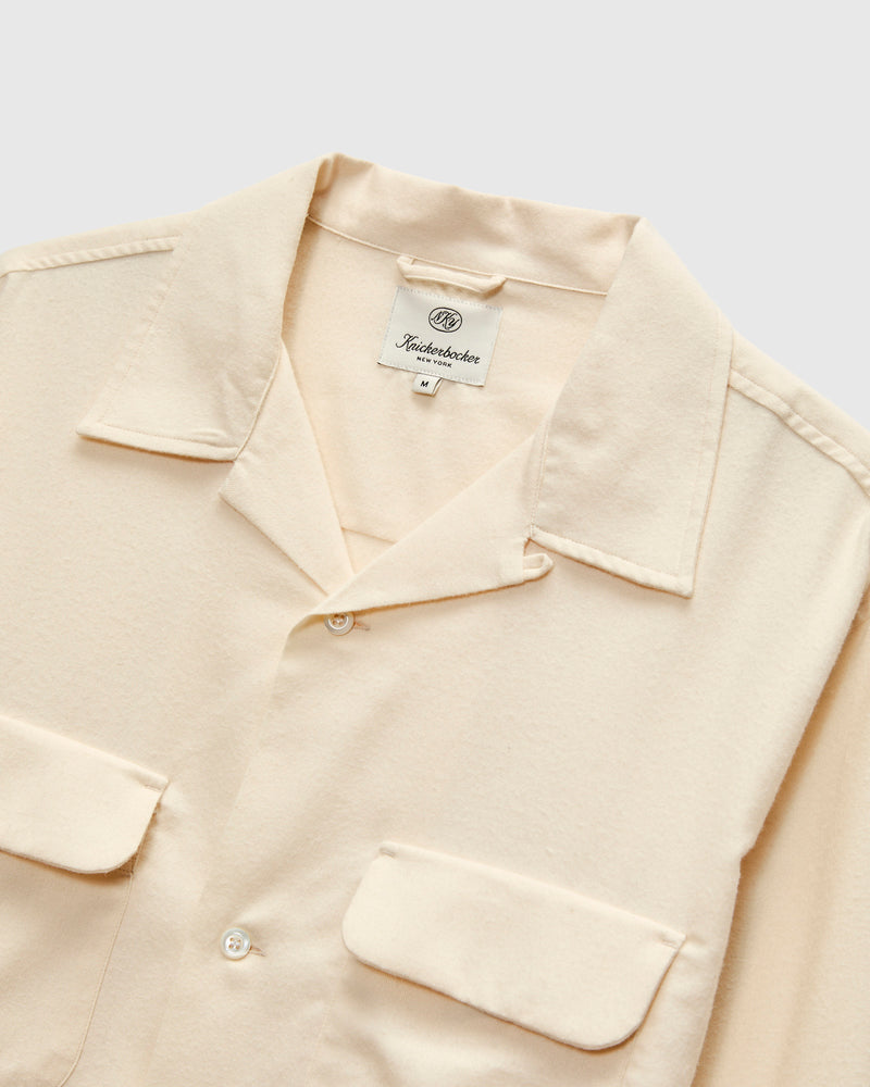 Penny Cotton Merino Flannel Shirt in Bone