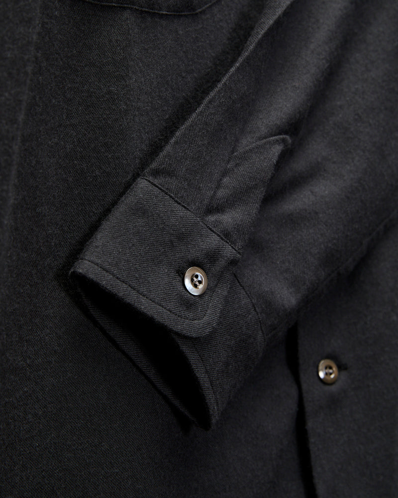 Penny Cotton Merino Flannel Shirt in Midnight