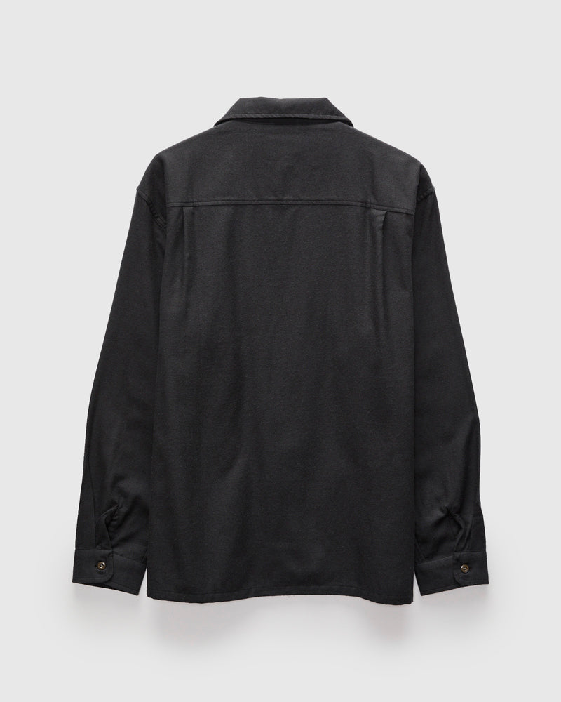 Penny Cotton Merino Flannel Shirt in Midnight