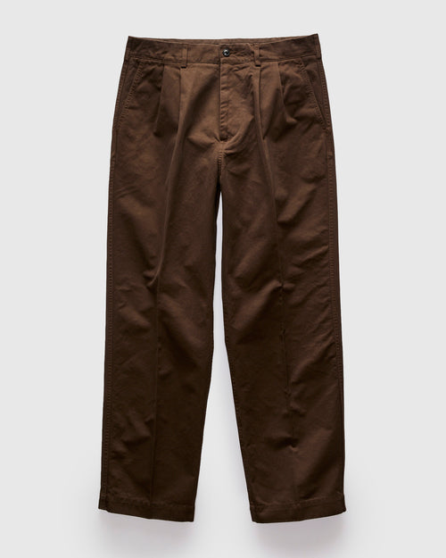 Canal Pleated TwillForm Pant in Black Olive