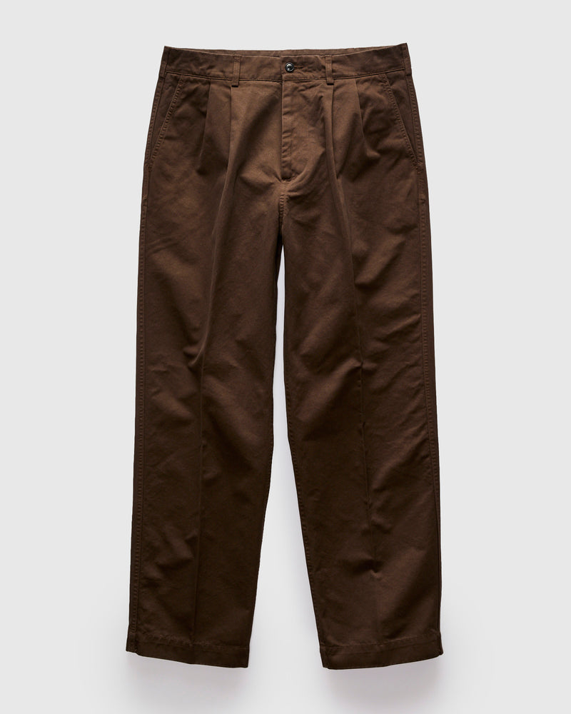 Canal Pleated TwillForm Pant in Black Olive