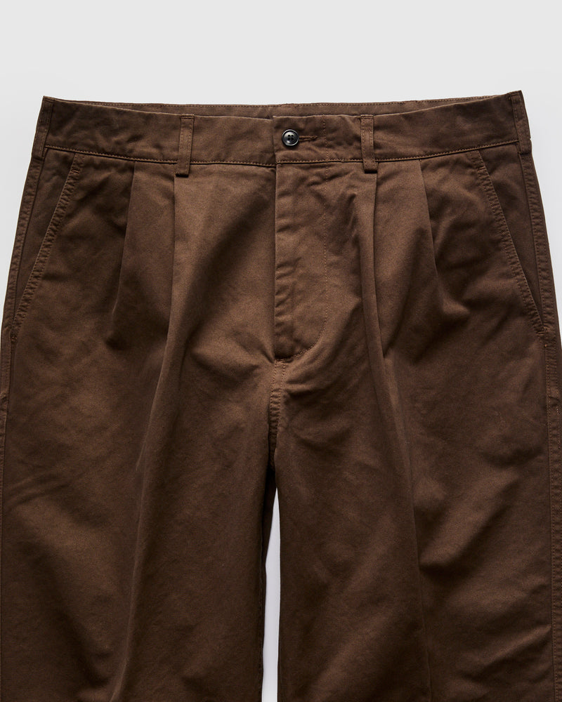 Canal Pleated TwillForm Pant in Black Olive