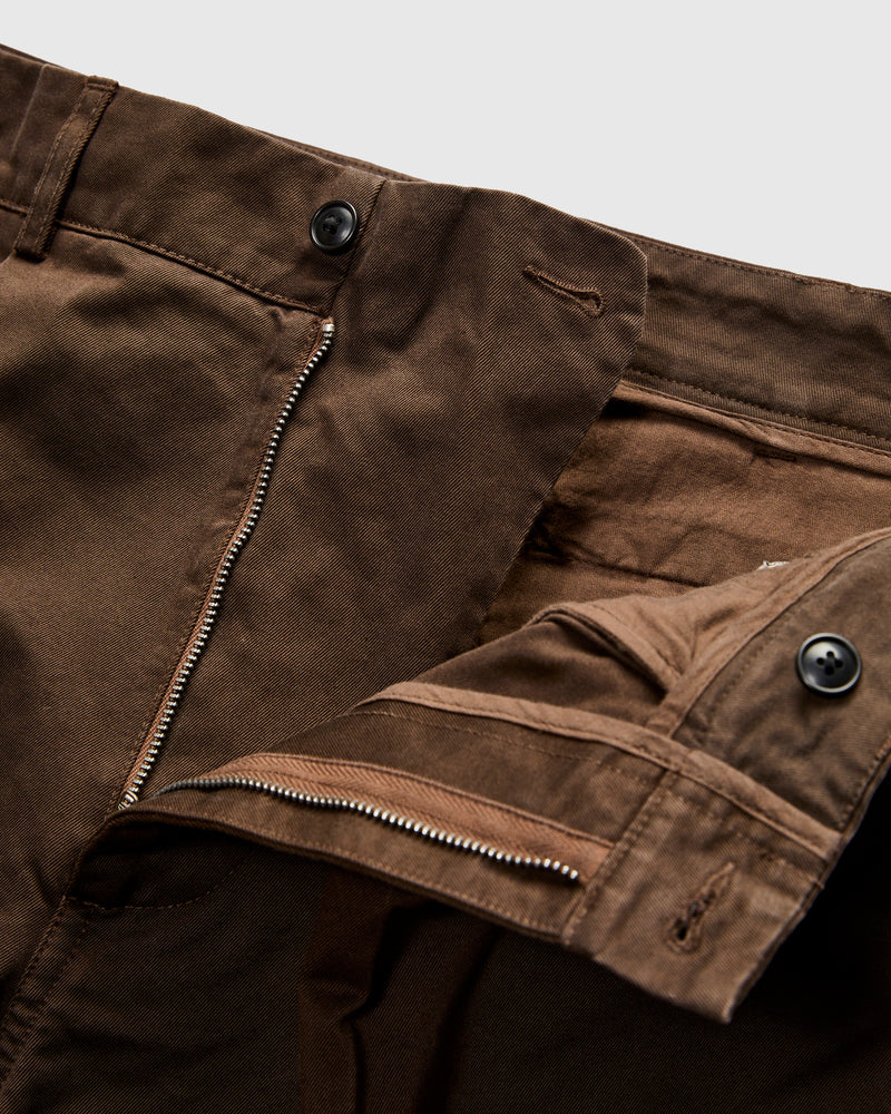 Canal Pleated TwillForm Pant in Black Olive
