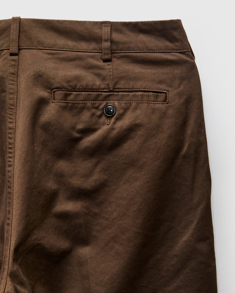 Canal Pleated TwillForm Pant in Black Olive