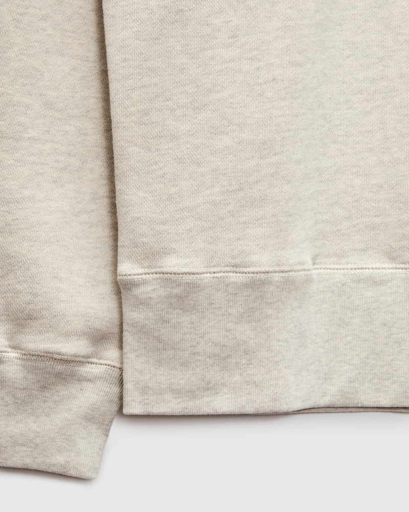Stadium Quarter Zip Sweater in Oat Grey