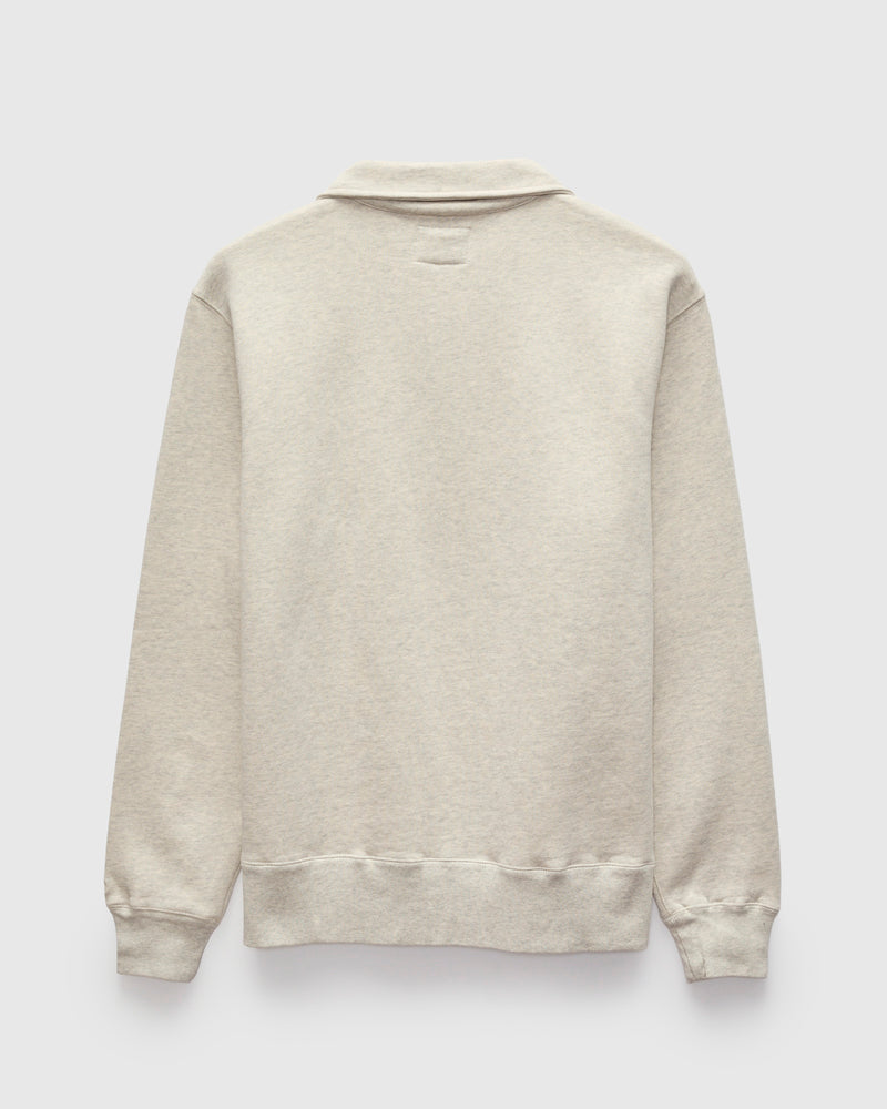 Stadium Quarter Zip Sweater in Oat Grey