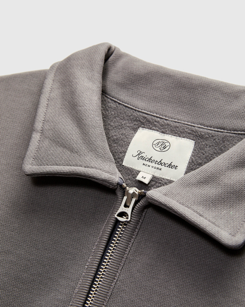Stadium Quarter Zip Sweater in Plum