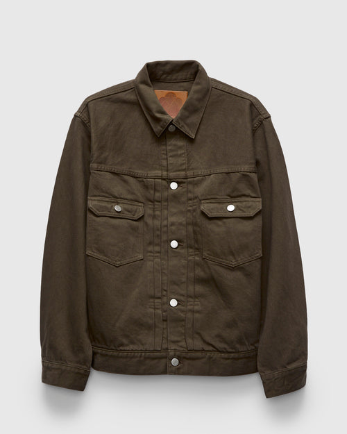 "Khaki Moss" 12.5oz Selvedge Denim Type-2 Jacket