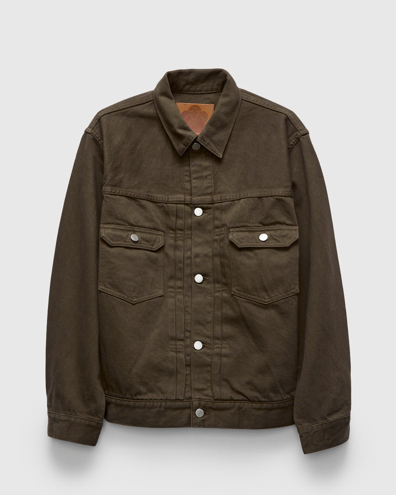 "Khaki Moss" 12.5oz Selvedge Denim Type-2 Jacket