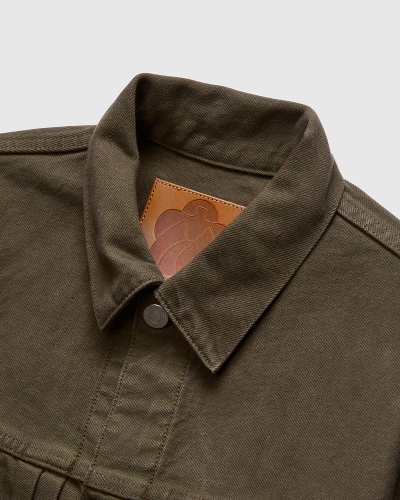 "Khaki Moss" 12.5oz Selvedge Denim Type-2 Jacket