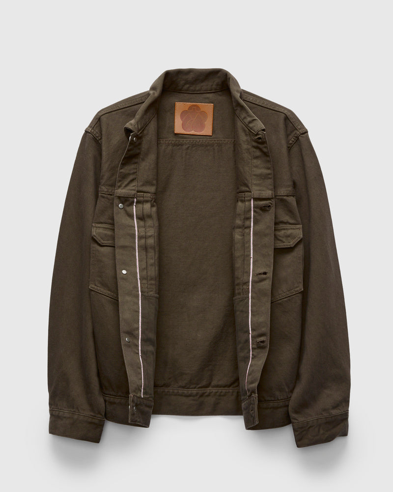 "Khaki Moss" 12.5oz Selvedge Denim Type-2 Jacket