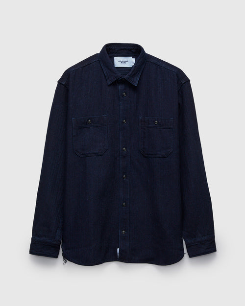 Sashiko Work Shirt in Indigo