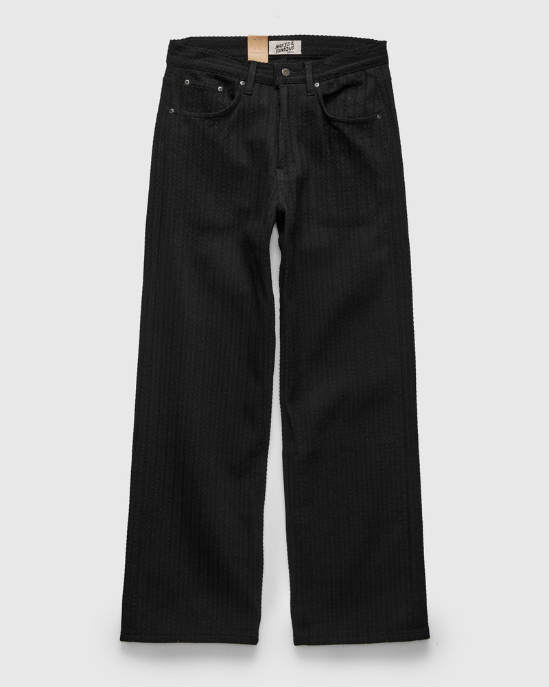 "Black Sugiaya" 12oz Herringbone Dobby Twill - Strong Guy Fit