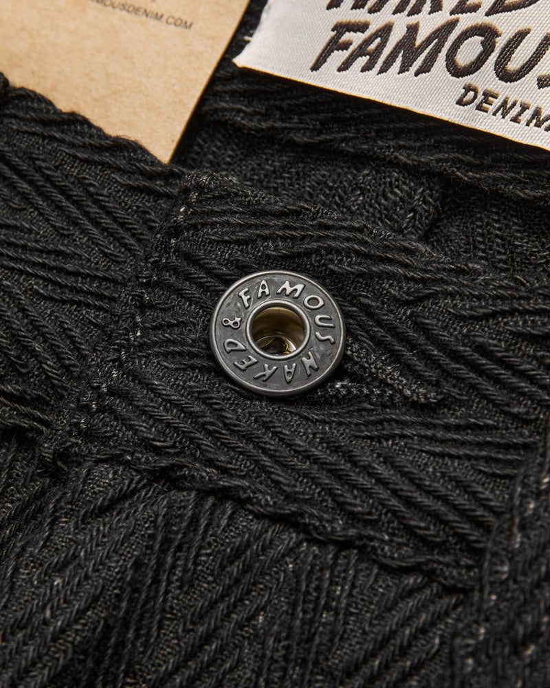 "Black Sugiaya" 12oz Herringbone Dobby Twill - Strong Guy Fit