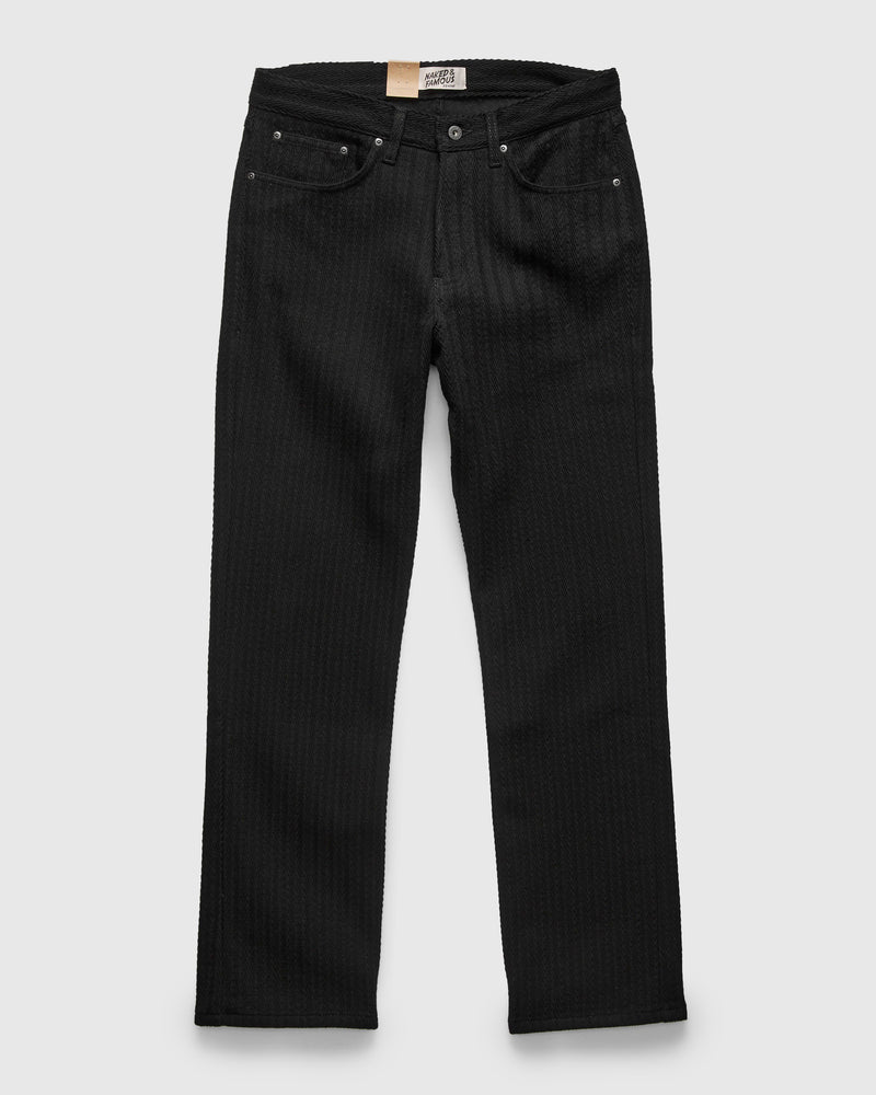 "Black Sugiaya" 12oz Herringbone Dobby Twill - True Guy Fit