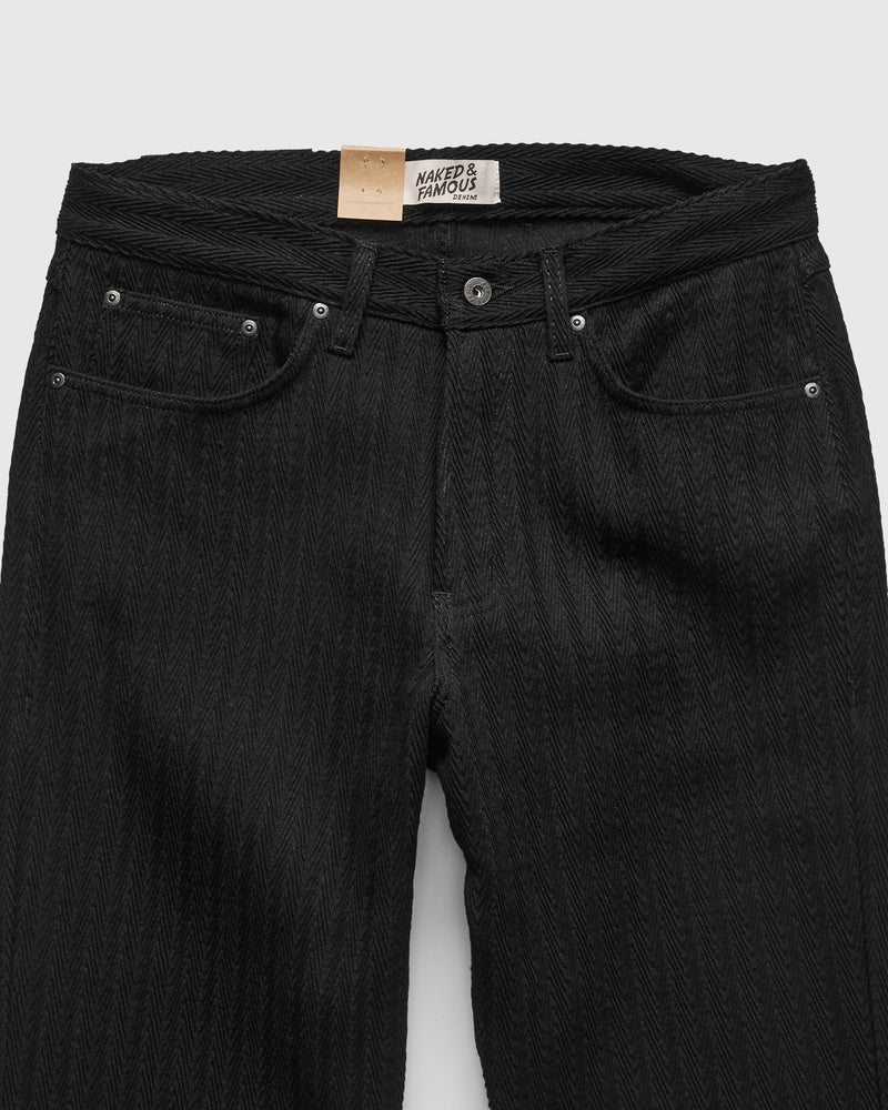 "Black Sugiaya" 12oz Herringbone Dobby Twill - True Guy Fit