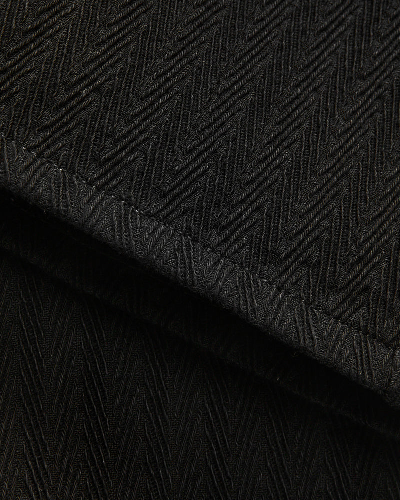 "Black Sugiaya" 12oz Herringbone Dobby Twill - Weird Guy Fit