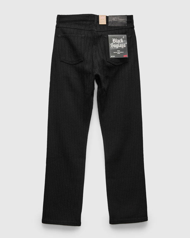 "Black Sugiaya" 12oz Herringbone Dobby Twill - True Guy Fit