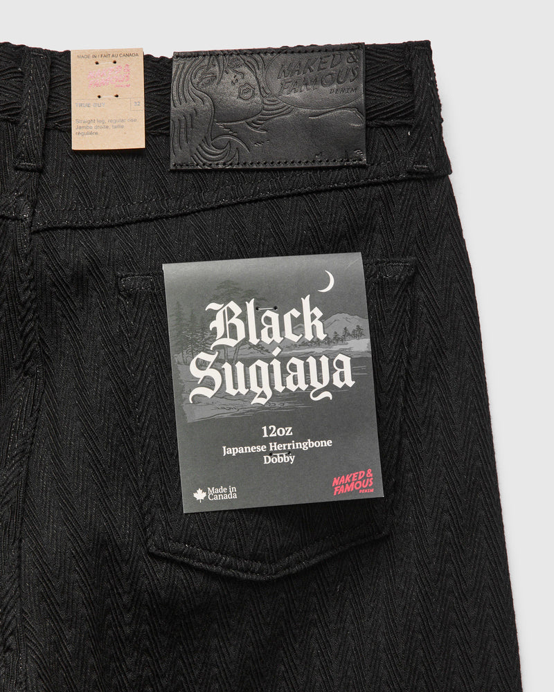 "Black Sugiaya" 12oz Herringbone Dobby Twill - True Guy Fit