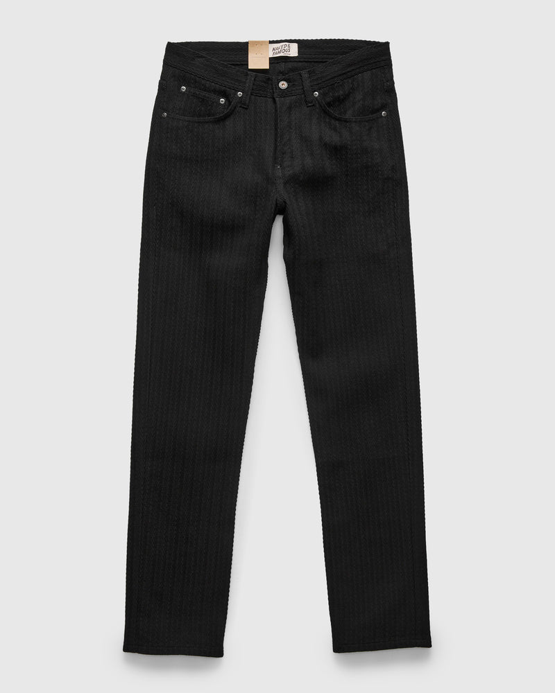 "Black Sugiaya" 12oz Herringbone Dobby Twill - Weird Guy Fit