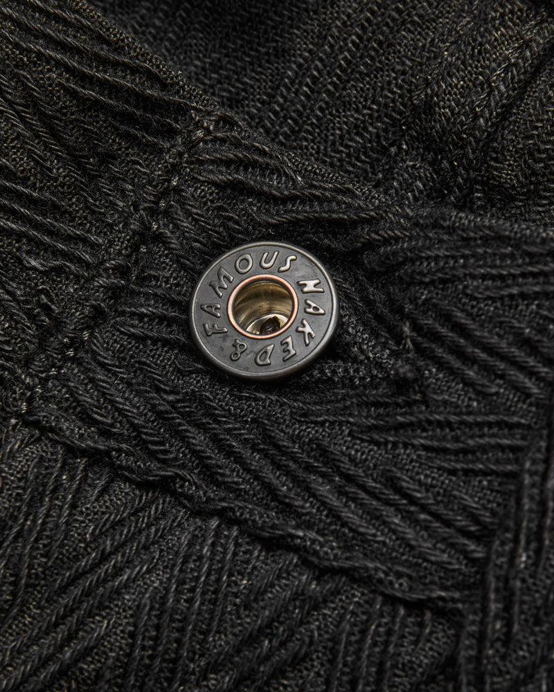 "Black Sugiaya" 12oz Herringbone Dobby Twill - Weird Guy Fit