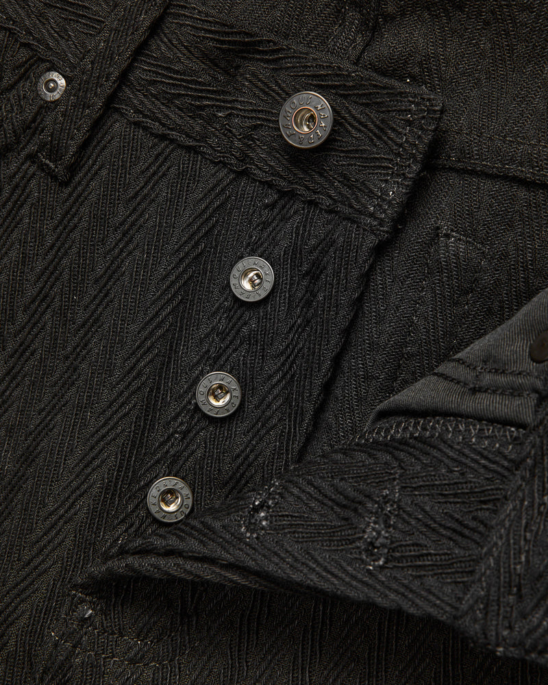 "Black Sugiaya" 12oz Herringbone Dobby Twill - Weird Guy Fit