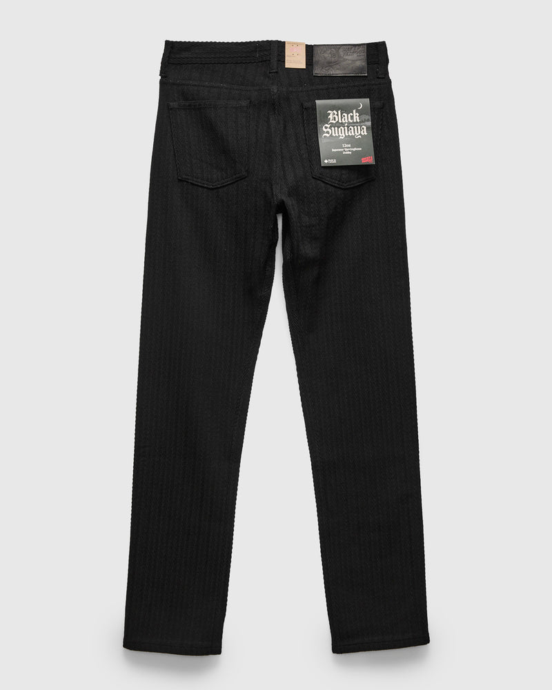 "Black Sugiaya" 12oz Herringbone Dobby Twill - Weird Guy Fit