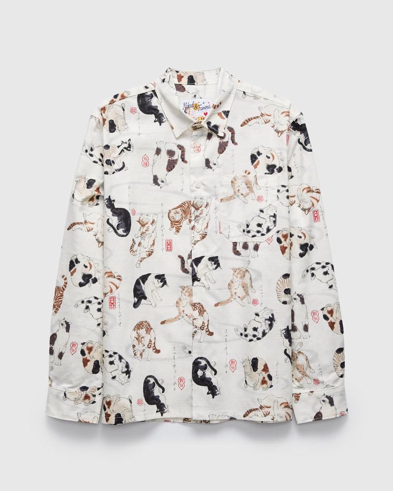 "Japanese Neko Cats" True Shirt in Bone