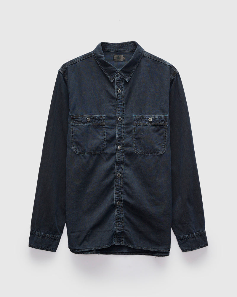 5oz Chambray Workshirt in Charcoal Overdye