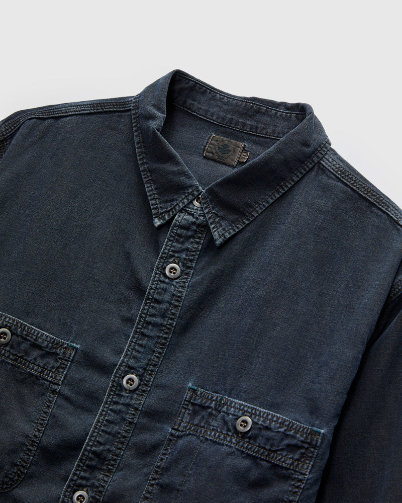 5oz Chambray Workshirt in Charcoal Overdye