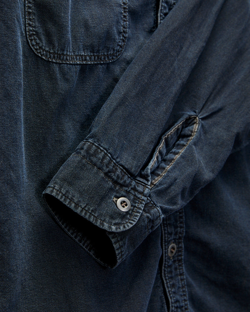 5oz Chambray Workshirt in Charcoal Overdye