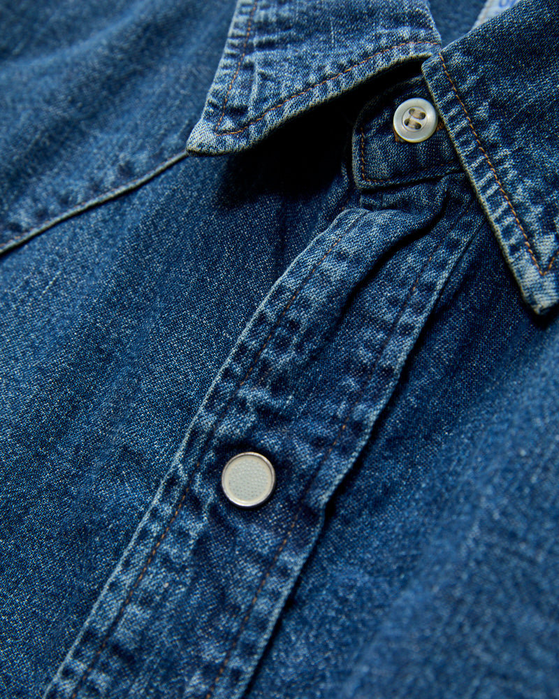 Denim Western Shirt in Vintage Indigo