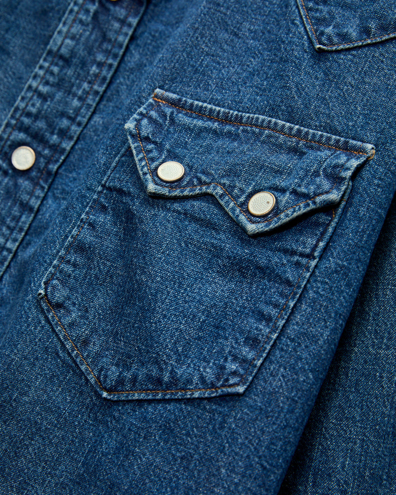 Denim Western Shirt in Vintage Indigo