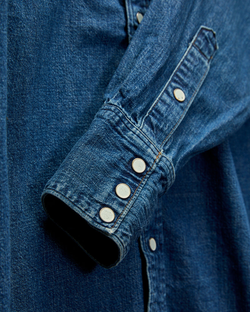 Denim Western Shirt in Vintage Indigo