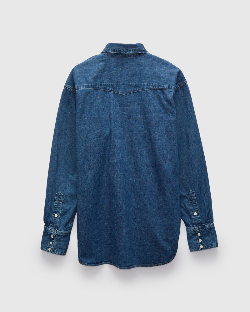 Denim Western Shirt in Vintage Indigo