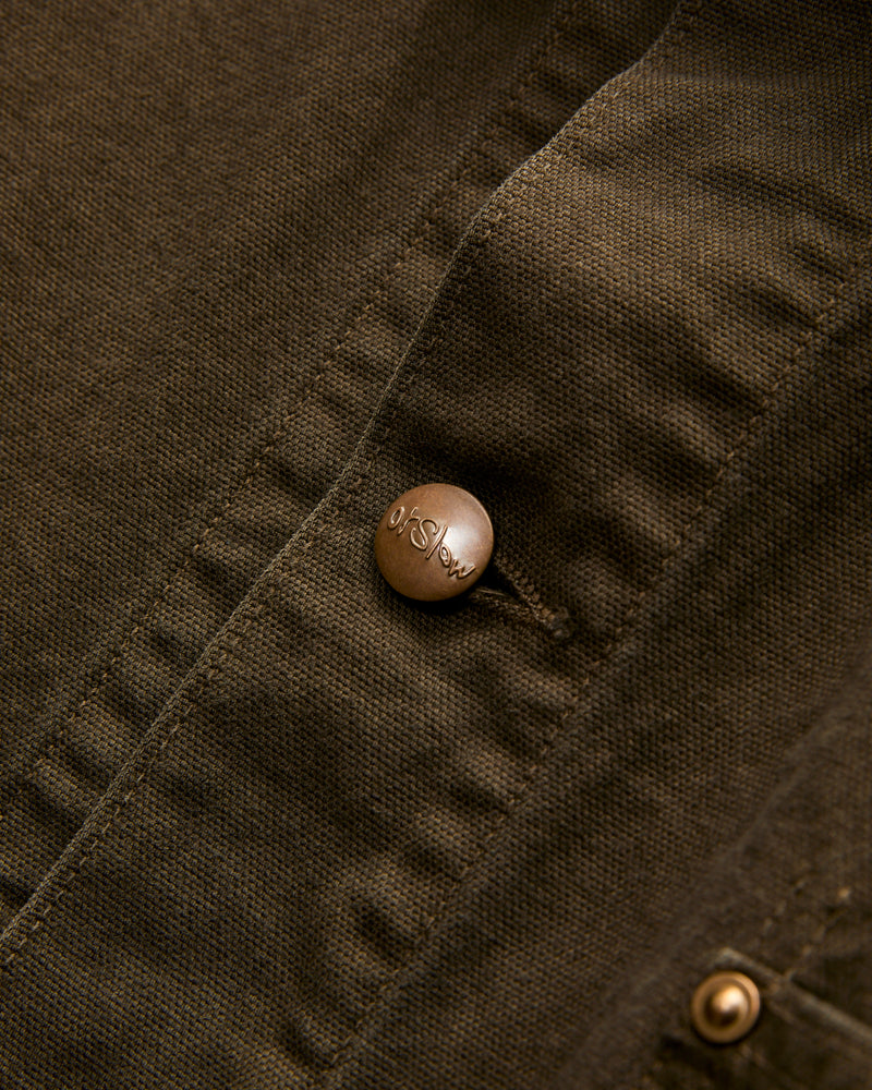 Relaxed Fit Oxford Coverall in Coffee Brown