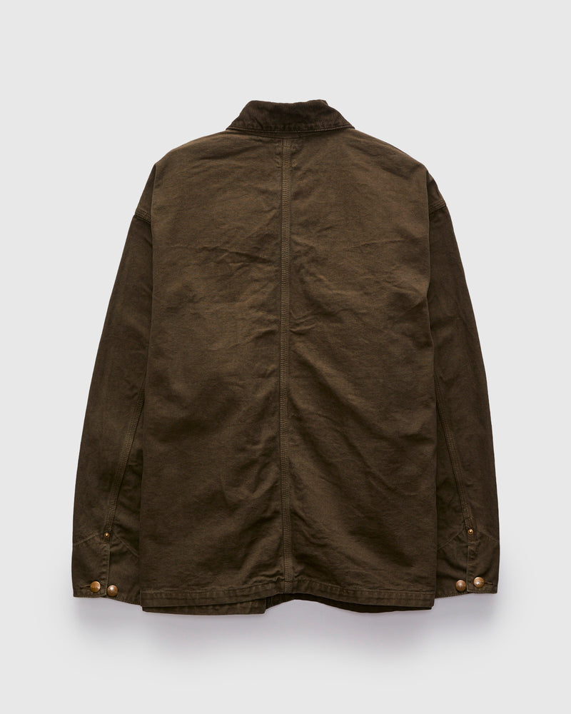 Relaxed Fit Oxford Coverall in Coffee Brown