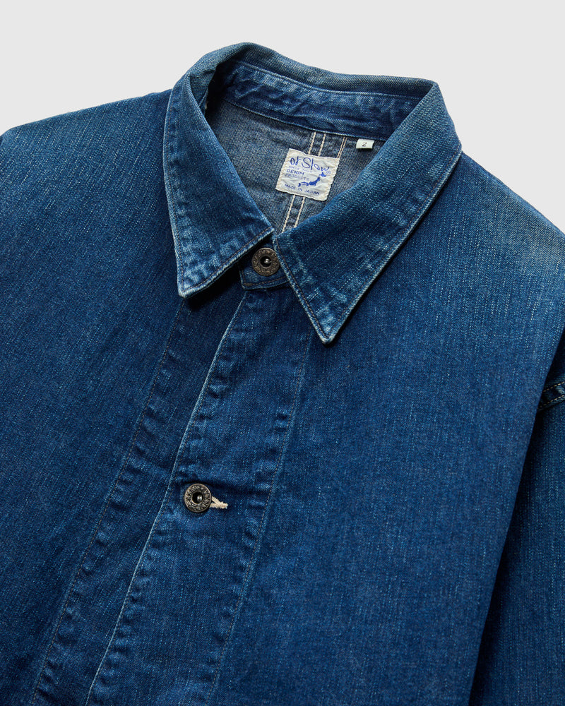 WWII Simplified Denim Coverall in Vintage Indigo