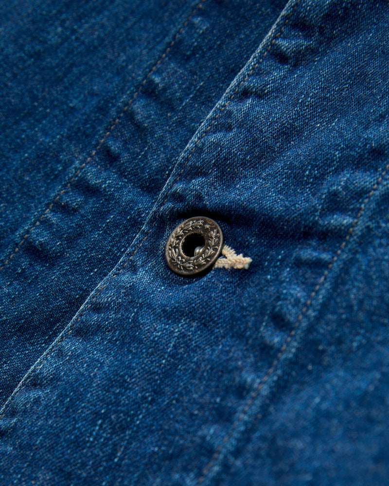 WWII Simplified Denim Coverall in Vintage Indigo