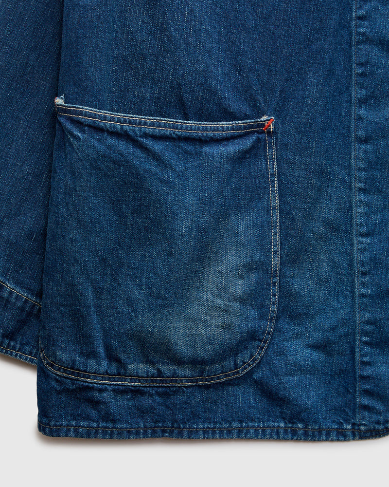 WWII Simplified Denim Coverall in Vintage Indigo